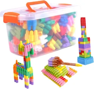 1 Set 270Pcs for Colorful Educational with Drawing Plastics for Creative Play and Learning Activities Random Color