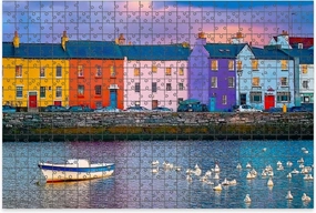 1000 Piece Jigsaw Puzzle Game, Colorful Across Galway Harbour Ireland Large Puzzle Artwork for Adults Teens Challenging Puzzle Game Nights Toy Gift