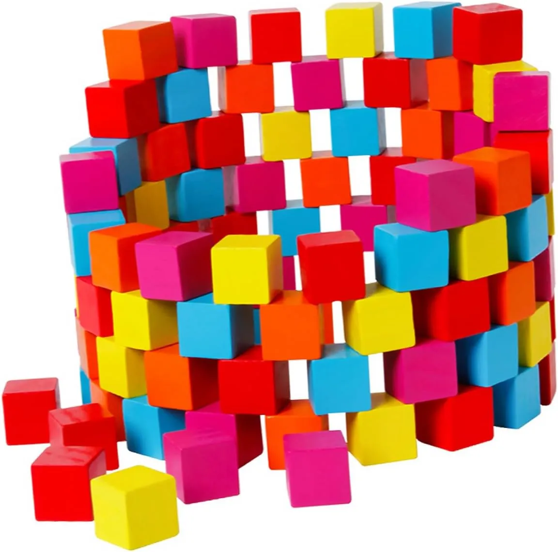100PCS Colorful Cube Building Blocks Educational DIY for Creative and Fun Early Learning Teaching Aid for Home School Play