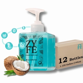 12 Bottle Case of Vitamin Hand Soap - Liquid Hand Soap Value Pack Deal- Natural Plant Derived Moisturizing Handsoap with Essential Oil Fragrance Coconilla Key - Wholesale Carton