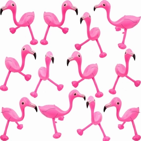 12 Pack Inflatable Pink Flamingo Inflatable Flamingo for Hawaiian Luau Party Summer Swimming Pool Beach Favors