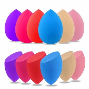 12 Pcs Makeup Sponge Set Blender Flawless for Liquid and Cream, Multi-colored Beauty Makeup Sponges