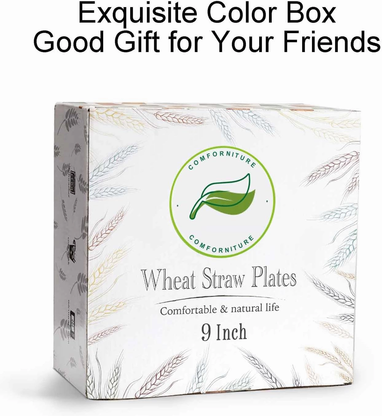 12PCS Unbreakable Dinner Plates, Dishwasher & Microwave Safe Plastic Plates Reusable, Lightweight Wheat Straw Plates for Kitchen (Serenity, 10 IN)