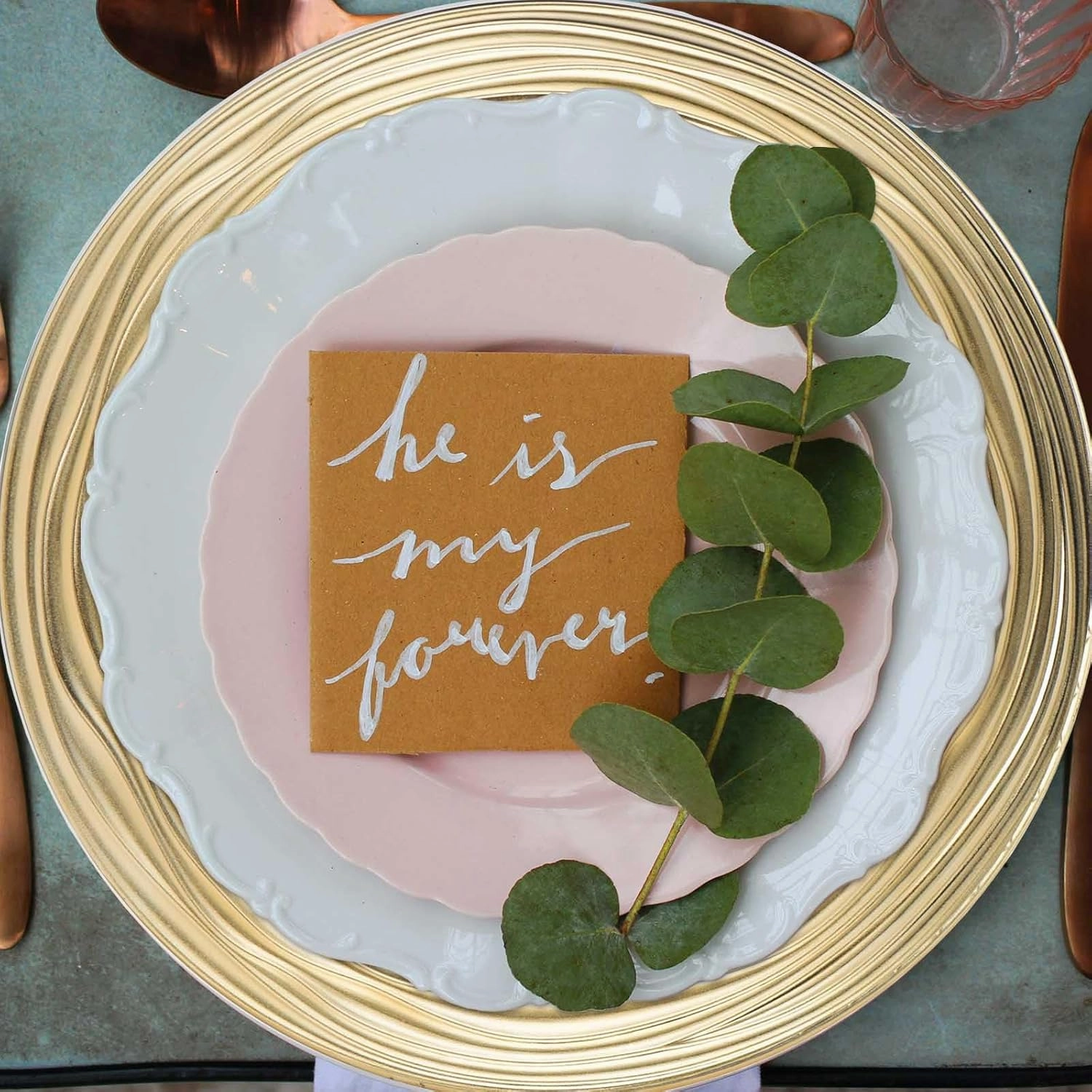 13 Inch Round Charger Plates, Set of 6, Dinner Chargers Bulk Wedding (Gold)