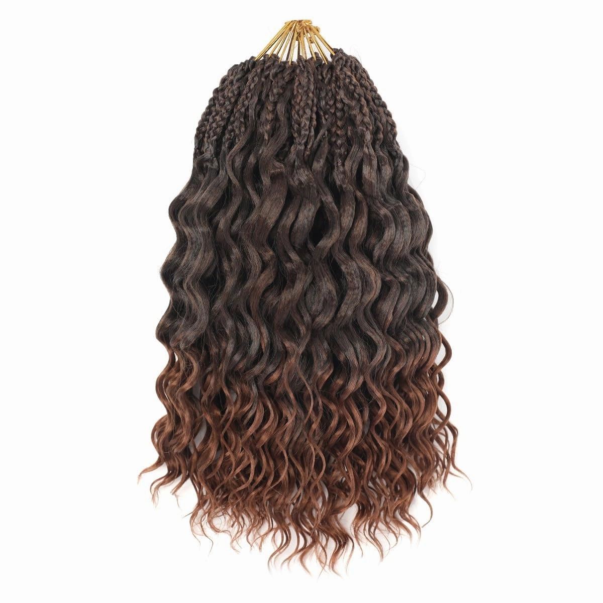 14 Inch Ocean Wave Crochet Hair 8 Packs - Synthetic Pre-Looped Deep Wavy Curly Braiding Hair for Black Women, Boho Style Hair Extensions (14inch,1B/30-8 Packs)