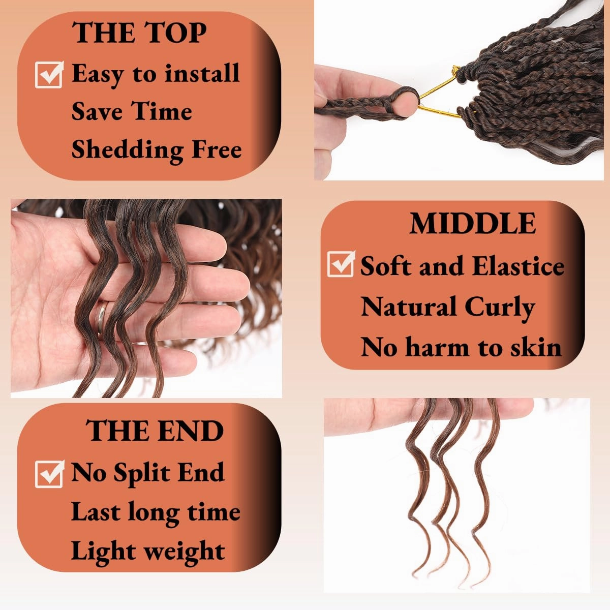 14 Inch Ocean Wave Crochet Hair 8 Packs - Synthetic Pre-Looped Deep Wavy Curly Braiding Hair for Black Women, Boho Style Hair Extensions (14inch,1B/30-8 Packs)
