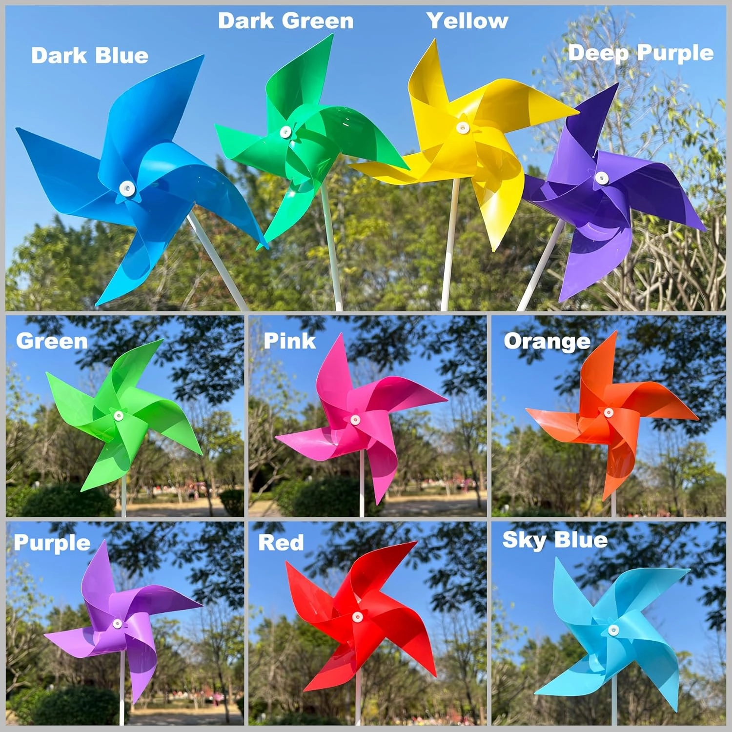 150 Pcs Pinwheels, Toy Wind Spinners and Party Favors Gifts for Kids, Outdoor Decorational Pinwheels for Yard and Garden (Light Green)