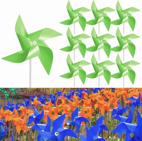 150 Pcs Pinwheels, Toy Wind Spinners and Party Favors Gifts for Kids, Outdoor Decorational Pinwheels for Yard and Garden (Light Green)