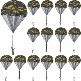 15 Pcs Parachute Toy, Camo Parachute Men Toy Tangle Free Throwing Hand Throw Outdoor Flying Gifts Paratrooper Toy No Battery nor Assembly Required
