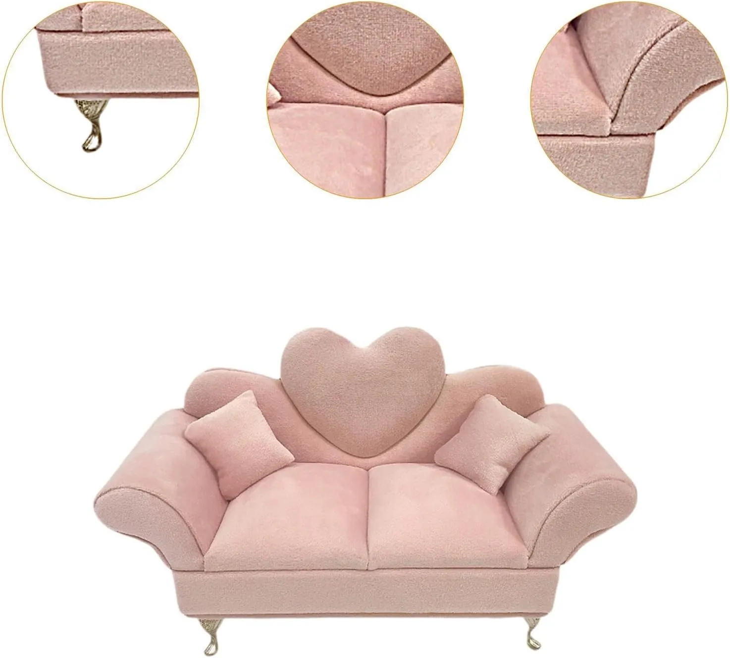 1/6 Scale Sofa Jewelry Box for Dolls - Storage for Accessories, Pink