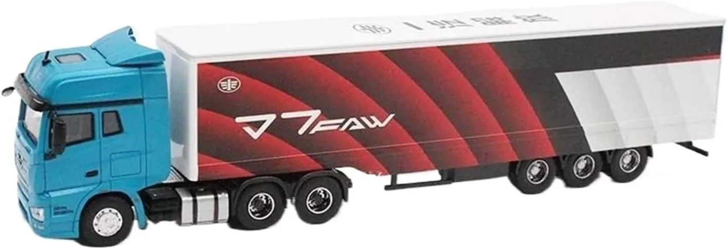 1:64 for Jiefang J7 Box Cargo Transport Simulation Alloy Car Model Multifunctional Souvenirs Mini Simulation Toys(Sky Blue.)