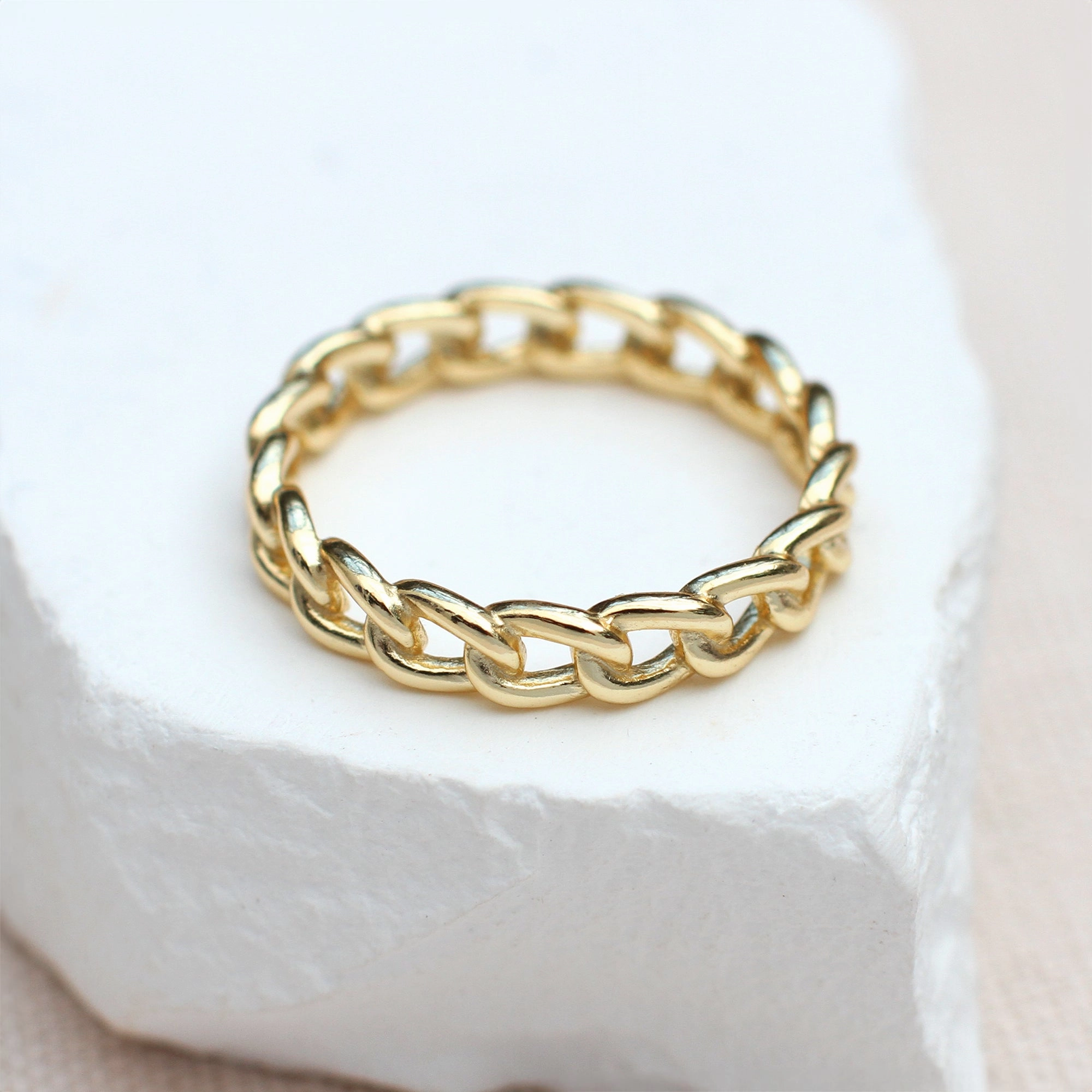 18ct Gold Plated Or Sterling Silver Chain Ring