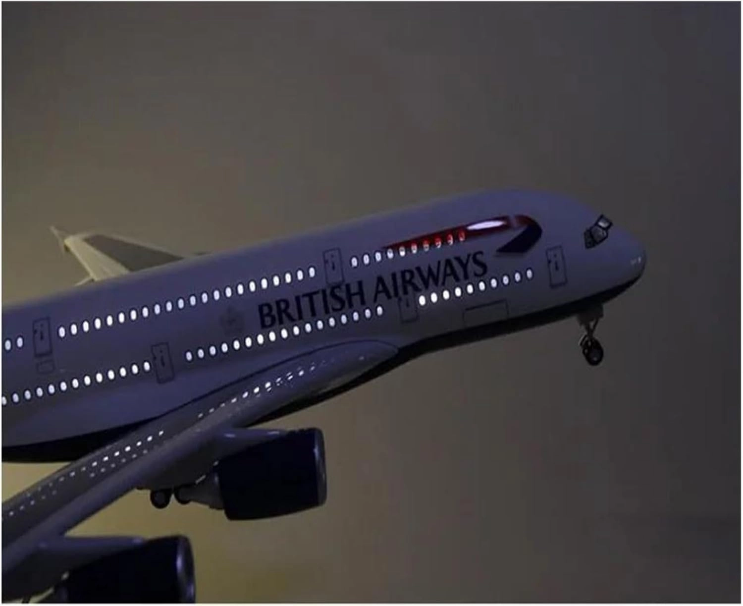 1 160 for British Airline Airbus A380 with Light and Wheel Diecast Resin Aircraft Collection Display Toy Miniatures Set(with Light)