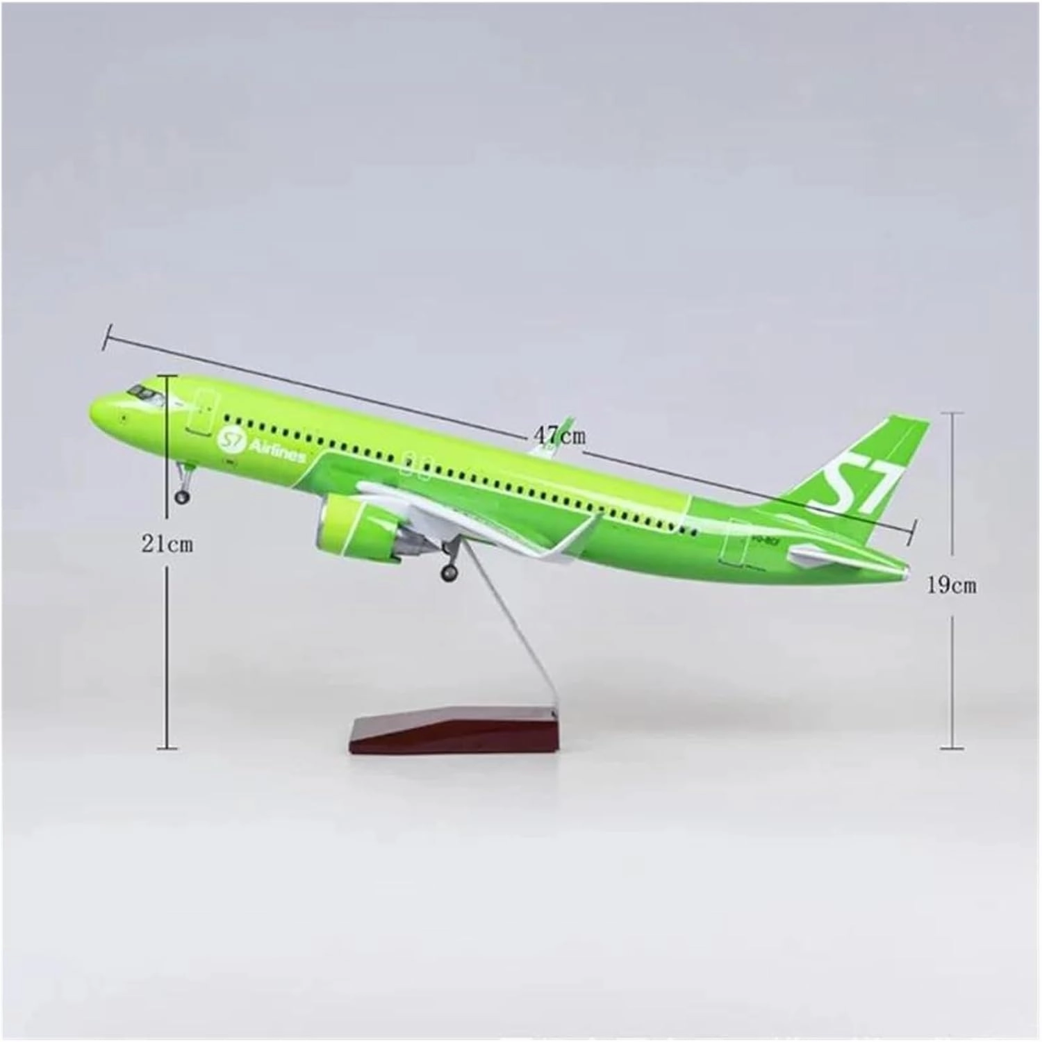 1 80 Scale 47CM for Aircraft Model A320 NEO Siberia S7 Model PlanesResin Diecast Airplanes for Collection Displays(with Light)
