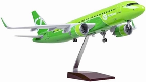 1 80 Scale 47CM for Aircraft Model A320 NEO Siberia S7 Model PlanesResin Diecast Airplanes for Collection Displays(with Light)