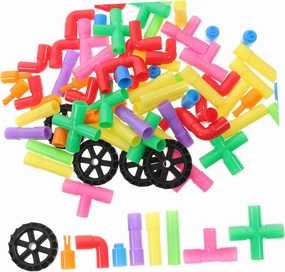 1 Set Building Blocks for Educational Tubular Pipe Construction for Ages DIY Assembly Imagination Motor Skills Development for Home Classroom