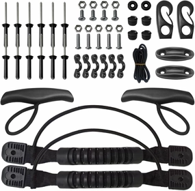 1 Set Kayak Carry Handles Accessory Kayak Scupper Plug Kayak Handles Replacement and T-Handle with 8 Feet Bungee Cord with Tri-Grip Rivet Pad Eyes Kit Kayak Parts with Screws for Canoe Boat