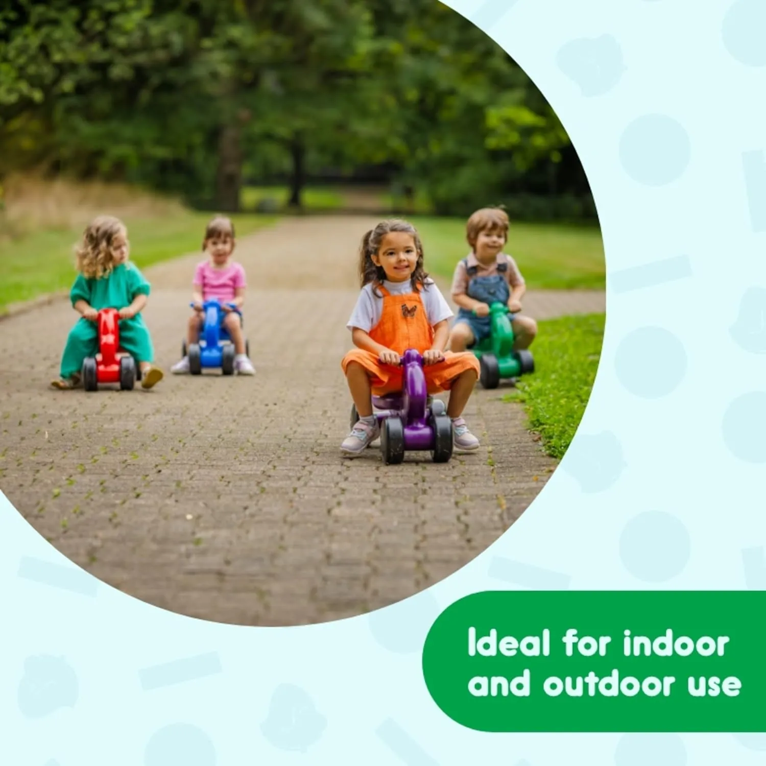 2-in-1 Puppy Push & Ride-on Toy, Indoor & Outdoor Use, Low Profile Seat, Recommended for Children up to 50lbs, Durable Construction, Made in The USA (Green)