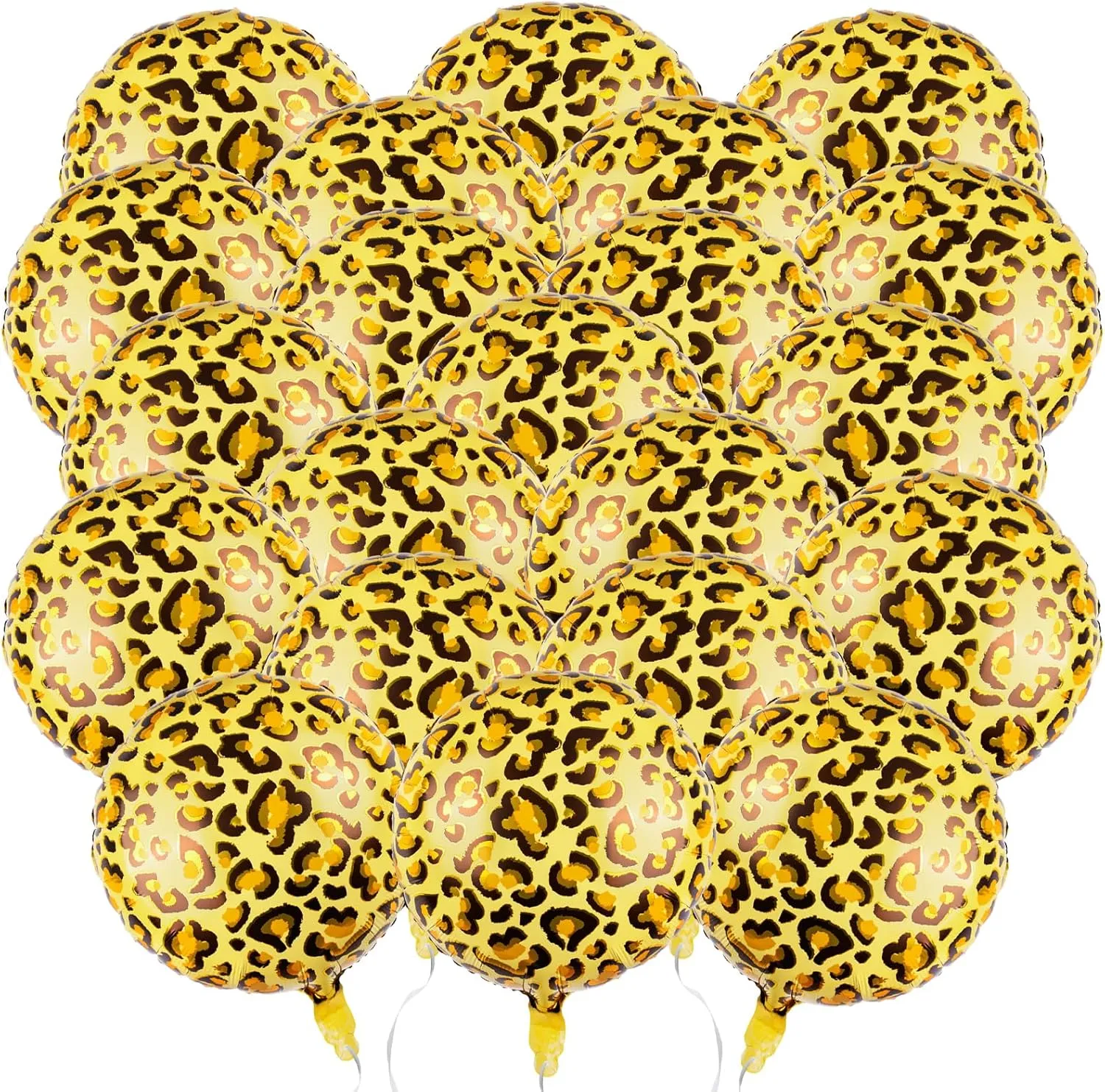 20 Pcs 18 inch Leopard Print Aluminum Foil Balloons Animal Print Balloons Jungle Balloon Wildlife Print Balloon for Zoo Themed Jungle Safari Themed Birthday Decorations (Leopard Print)
