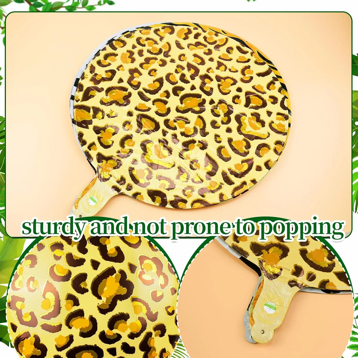 20 Pcs 18 inch Leopard Print Aluminum Foil Balloons Animal Print Balloons Jungle Balloon Wildlife Print Balloon for Zoo Themed Jungle Safari Themed Birthday Decorations (Leopard Print)