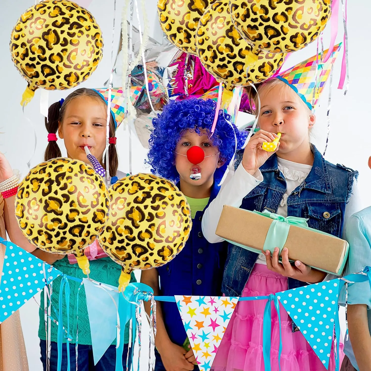 20 Pcs 18 inch Leopard Print Aluminum Foil Balloons Animal Print Balloons Jungle Balloon Wildlife Print Balloon for Zoo Themed Jungle Safari Themed Birthday Decorations (Leopard Print)