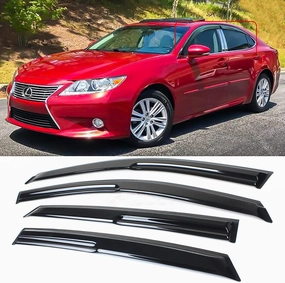 2013-2018 Lexus ES350 ES300h 4-Piece Black Mugen Style Window Visor Rain Guard
