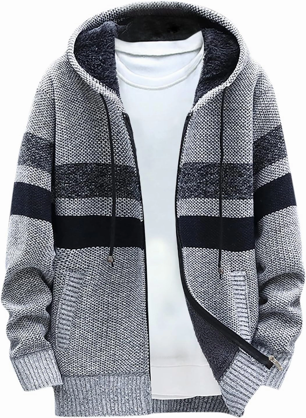 2024 Fashion Knitwear for Men's Sweater Coat Retro Lapel Button Plus Size Cable Knited Cardigan Henley Sweater