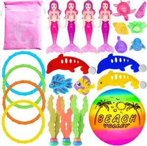 23 Pcs Diving Pool Toys for Kids Ages 3-12 Set with Storage Bag,Pool Games Summer Swim Water Sinking Toys