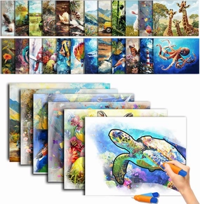 25 Pack Dementia Products for Elderly Reusable Water Doodle Coloring Set for Seniors Dementia Activities Animals Water Painting Toys for Alzheimer's Painting Gifts for Nursing Home Patients
