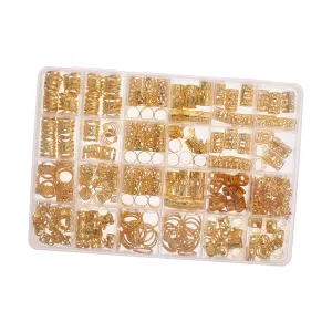 290Pcs Jewelry Hair Ring Set Dreadlock Accessories for Women Electroplated Hollow Hair Charms for Braids