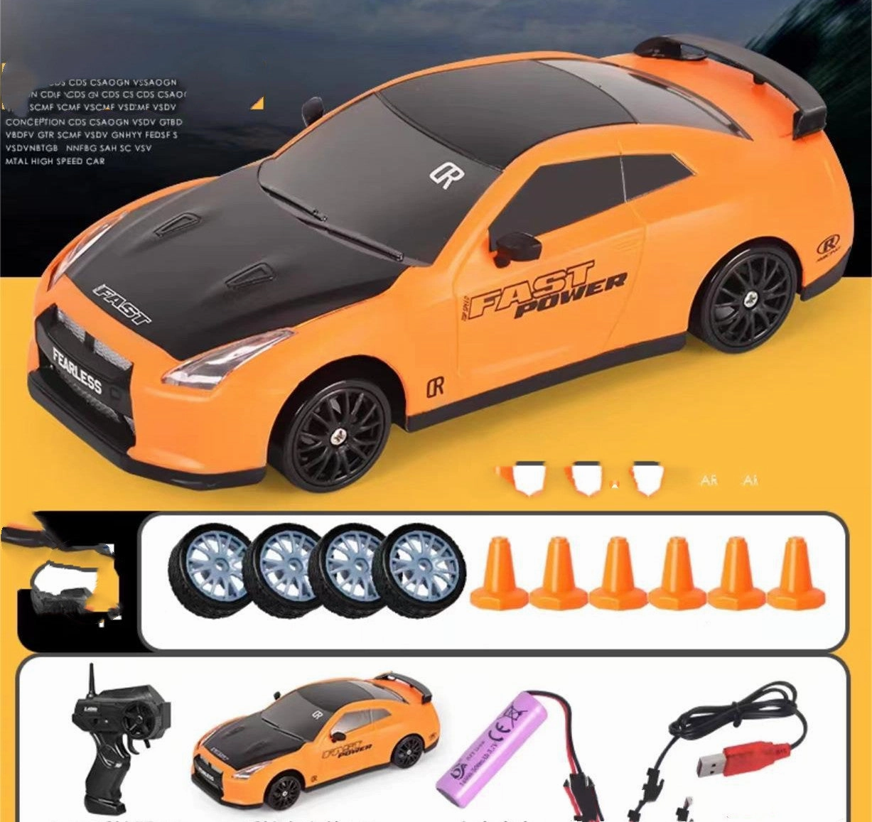 2.4G Drift RC Car, 4WD Remote Control GTR Model AE86, Vehicle Toys for Children