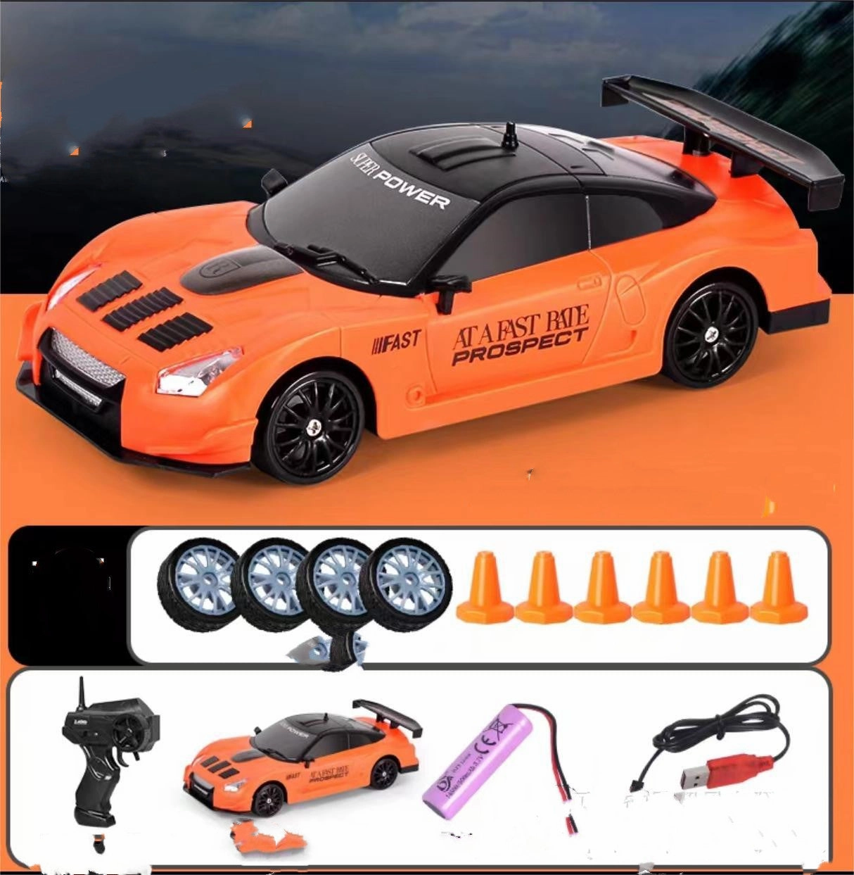 2.4G Drift RC Car, 4WD Remote Control GTR Model AE86, Vehicle Toys for Children