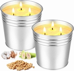 2 Pack Citronella Candles Large, 3 Wicks 34oz Citronella Candle Outdoor for Home Patio, 200h Long Lasting Summer Candle Bulk for Homen Scented Garden Balcony Camping BBQ