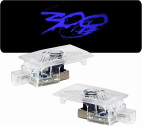 2pcs Never Fade Car LED Door Logo Compatible for 300 300C 300S 2005-2024,Ghost LED Projector Laser Courtesy Step Shadow Light Accessorie (Blue)