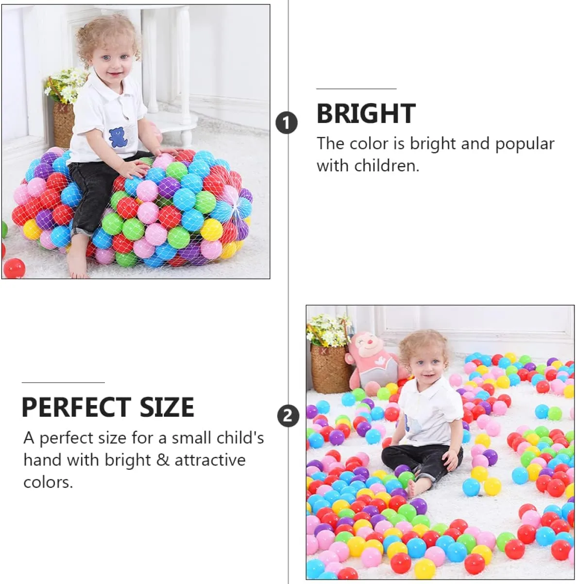 2sets Educational Ocean Ball Set Toddler Mini Play Balls for Kids Pool Toy Pit for Babies Safe Plastic Toys 50pcs*2