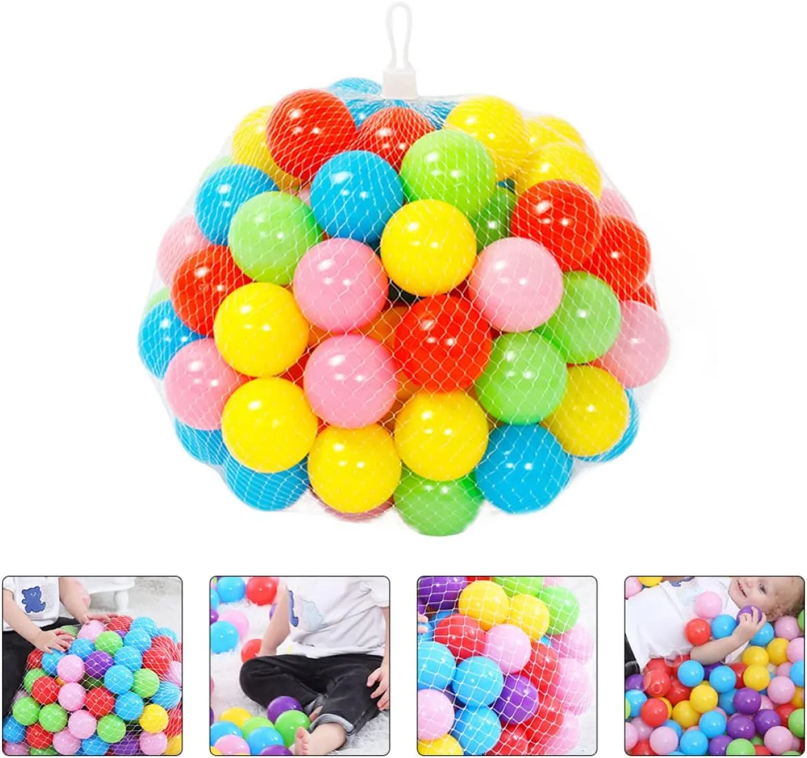 2sets Educational Ocean Ball Set Toddler Mini Play Balls for Kids Pool Toy Pit for Babies Safe Plastic Toys 50pcs*2