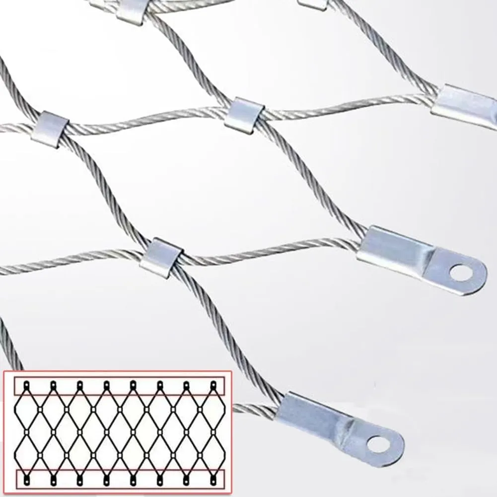 304 Stainless Steel Rope Wire Mesh - Heavy Duty Flexible Safety Net, for Zoo Cages, Balcony, Stair & Garden Decor(Silver-2mm,1x15m)