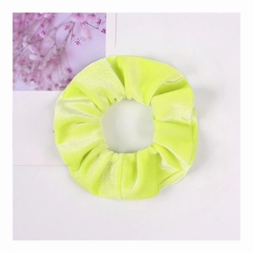 30 Pcs Elasticity Silk Cloth Hair Tie Cute Scrunchie,Green Velvet Hair Scrunchie, 3.9 - Inch High for All Hair Types, Sports and Casual Use