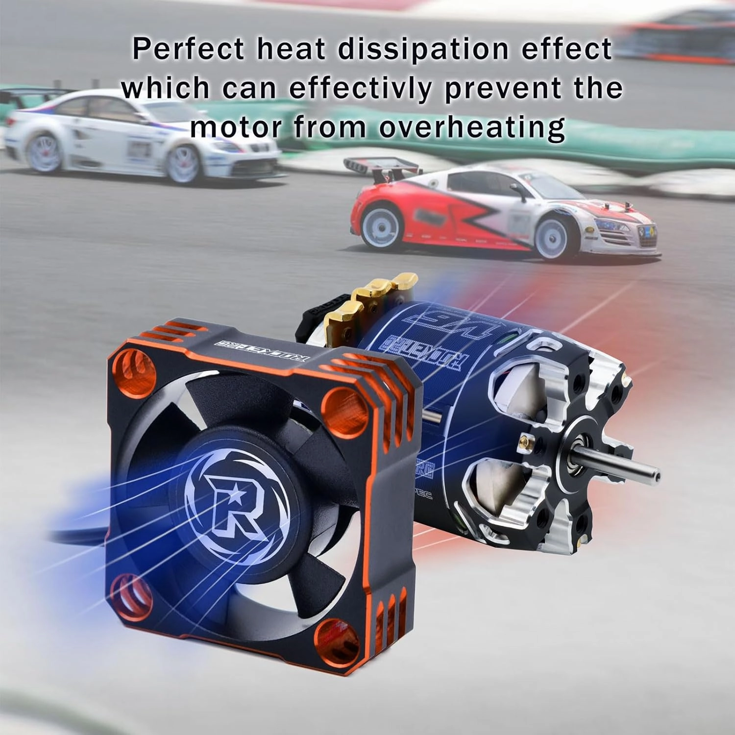 30mm ESC Cooling Fan, 28000RPM RC ESC HeatSink for Turbo ESC with XH Connect for 1/12 1/10 1/8 RC Car ESC (Orange &Black)