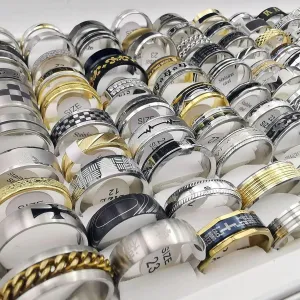 30pcs Stainless Steel Jewelry Wholesale Bulk Lots Mixed Boutique Mens Rings