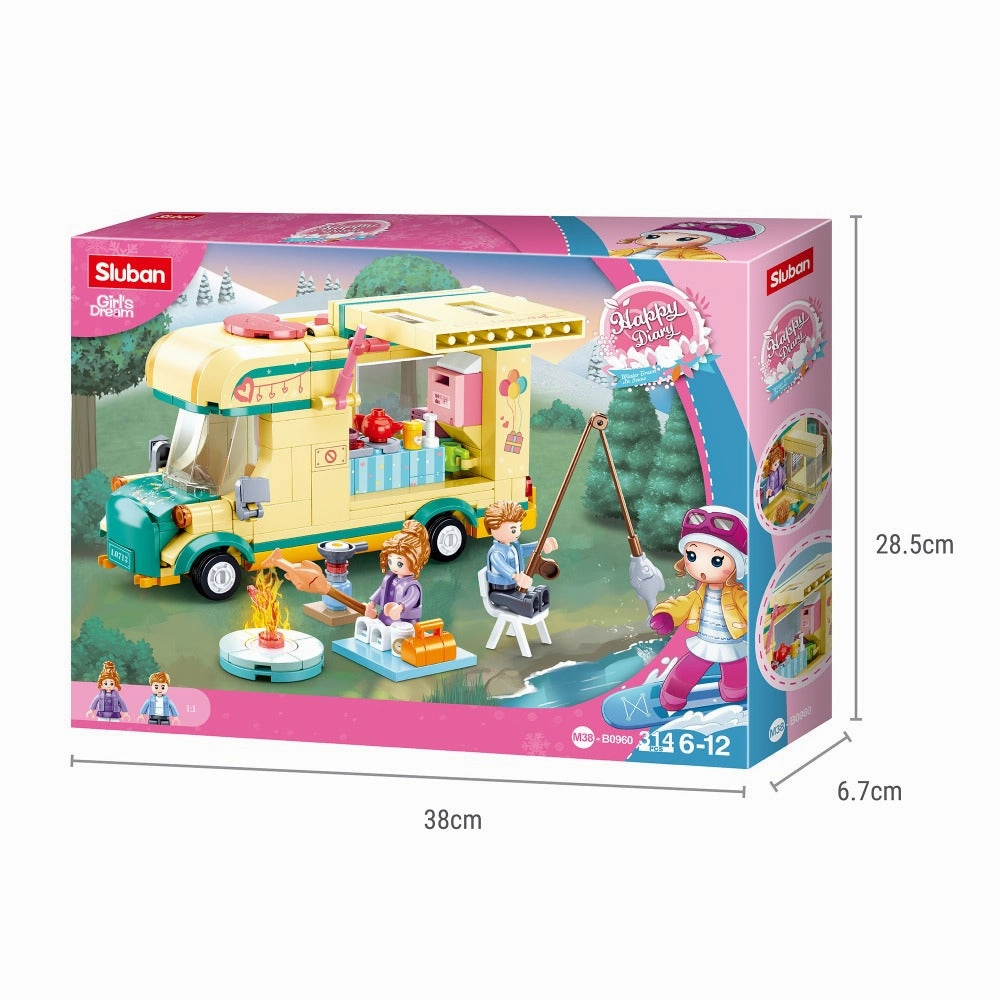 314 Pieces- Happy Diary Camper Building Blocks Set (6-8 Years)