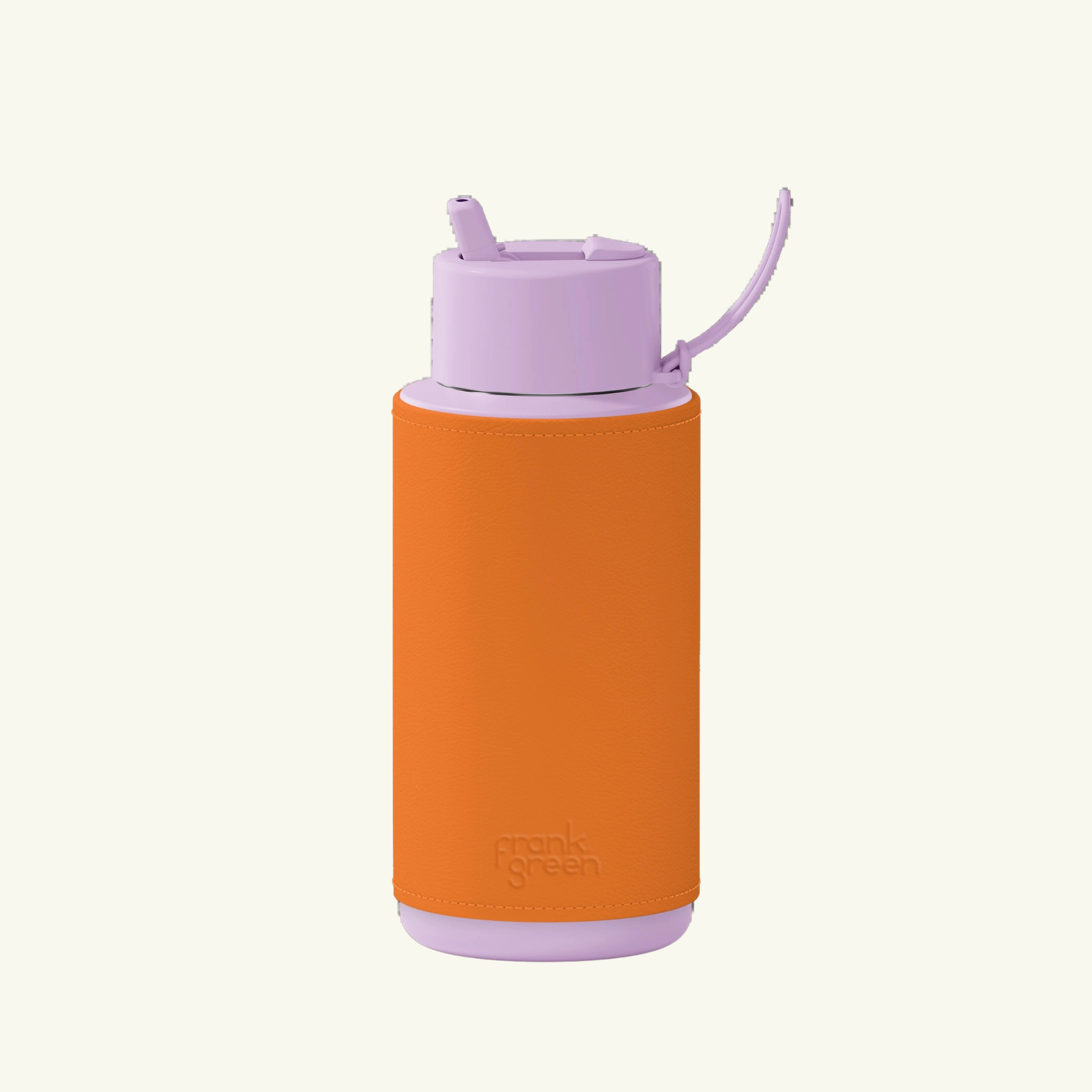34oz Ceramic Reusable Bottle Lilac Haze & Cactus Leather Sleeve Sunburst