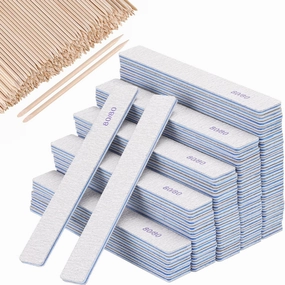 350pcs 80/80 Grit Nail Files Set, Manicures Pedicures Nails Emery Boards File Professional Nail Art Tools for Home,Salon,Clients,Strong, 2 Sided