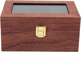 3 - Grid Wooden Watch Display Box - Premium Transparent Window with Anti - Slip Base, Stylish Desk and Closet Organizer for Watch Aficionados
