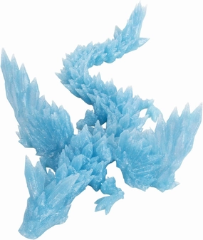 3D Printed Dragon with Wings, 3D Dragon Articulated Winged Dragon, Feathered Wyvern Dragon, Flying Crystal Dragon, Home Office Executive Desk Toys, Gifts for Easter Adults (Ice Blue, 18IN)