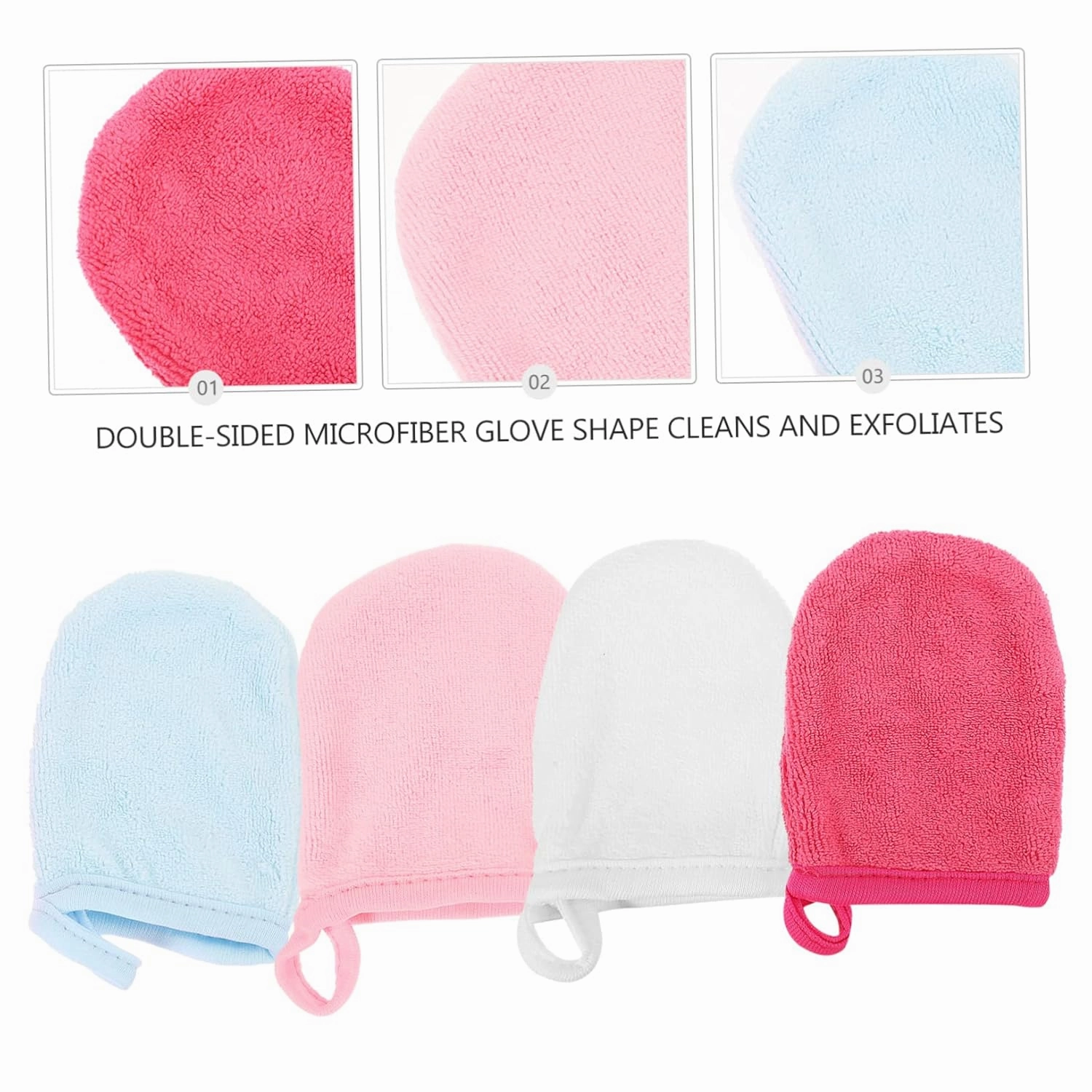 3sets Make up Gloves Easy to Clean Face Wipes Reusable Makeup Cloths Set 4pcs*3
