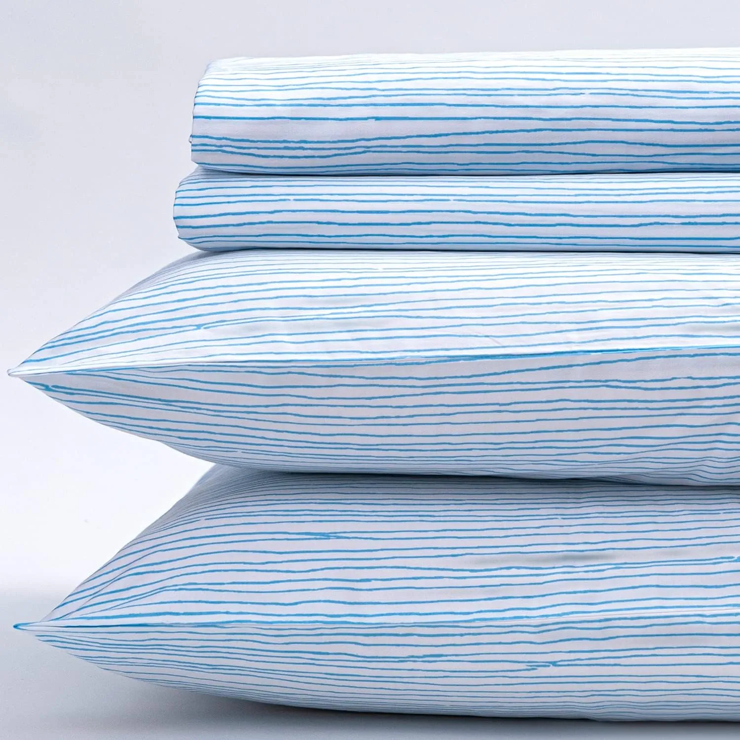 400 Thread Count Sateen Sheet Set 100% Organic Cotton-GOTS Certified Oeko TEX Certified - Fitted Sheet, Flat Sheet, 2 Pillowcases-Best Organic Sheet Set (Lake Norman, Queen)