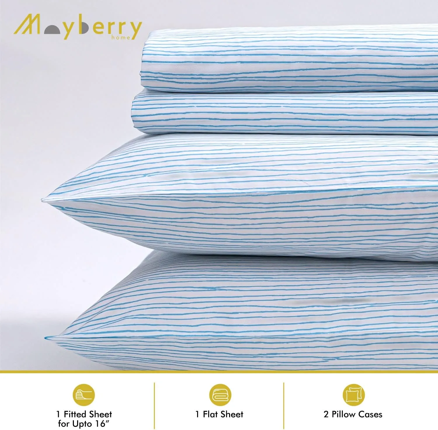 400 Thread Count Sateen Sheet Set 100% Organic Cotton-GOTS Certified Oeko TEX Certified - Fitted Sheet, Flat Sheet, 2 Pillowcases-Best Organic Sheet Set (Lake Norman, Queen)