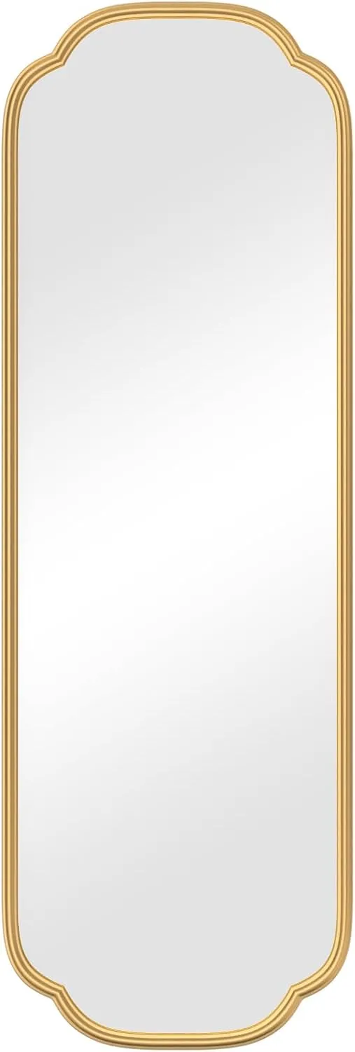 48"x16" Gold Door Mirror Full Length Over The Door with Non-Rusting Metal Frame, Modern Full Body Mirror Bedroom Closet Bathroom