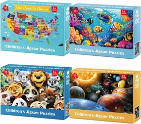 4 Pack 100 Piece Puzzles for Kids Ages 4-6 - Jigsaw Puzzles for Kids Ages 6-8 8-10 100 Piece Jigsaw Puzzle for Adults Toddler Children Learning Educational Puzzles Toys Gifts for Girls Boys